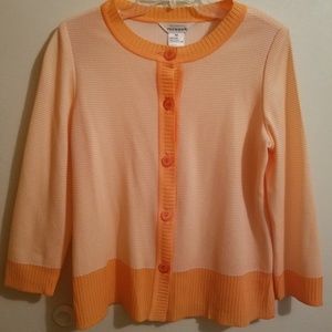 Misook XS orange and white jacket blazer cardigan